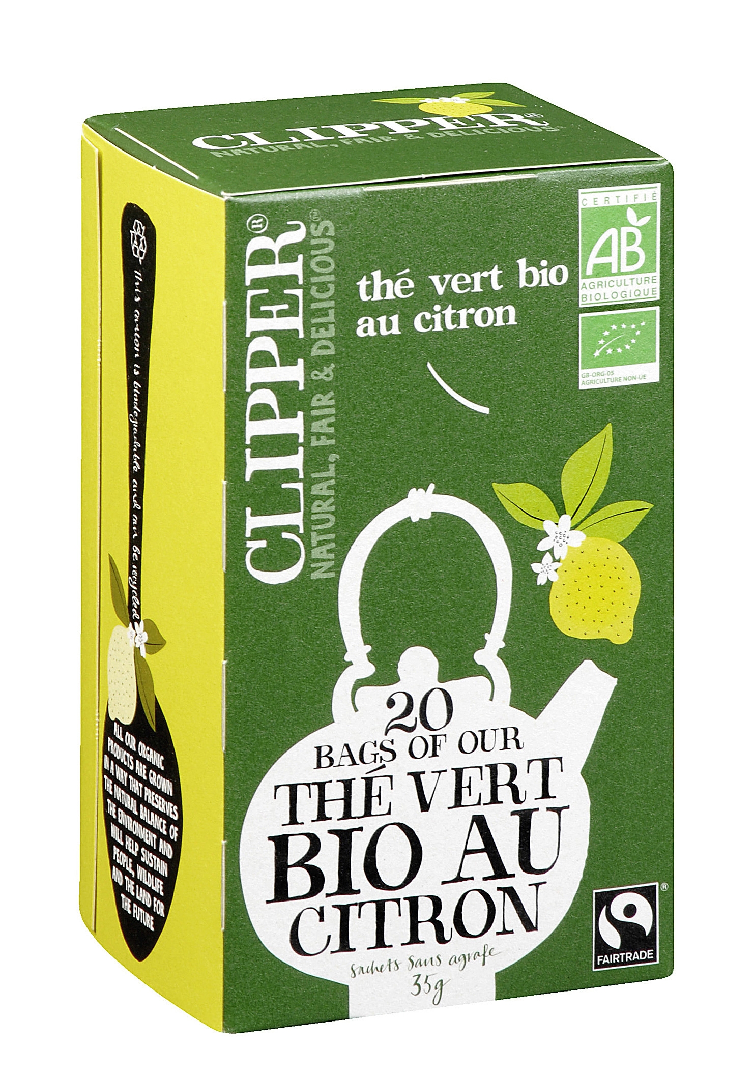 80 sachets bio assortiment thé vert, thé noir et infusion - CLIPPER
