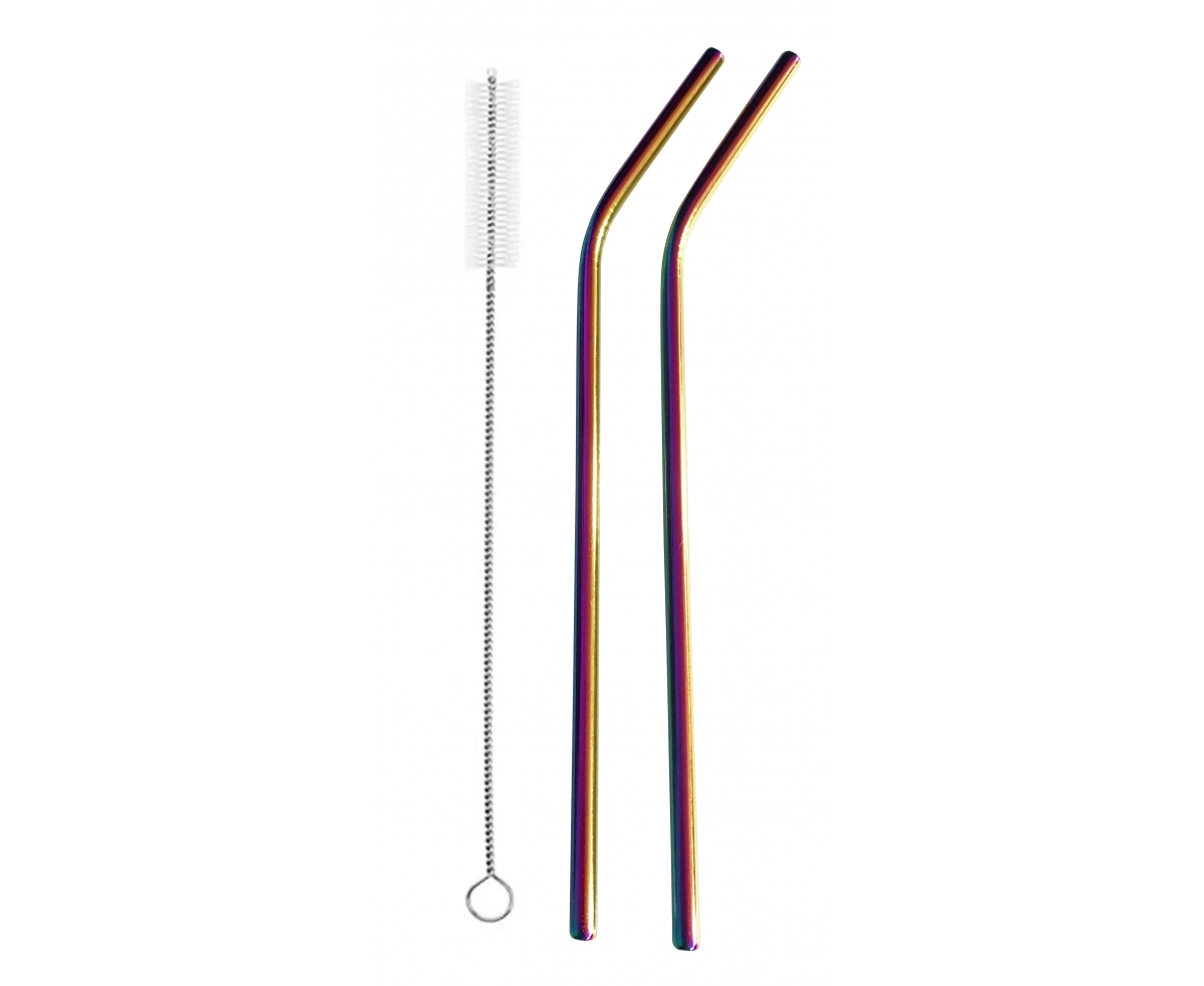 Pailles En Plastique De Couleur Arc-en-ciel, Longues Pailles