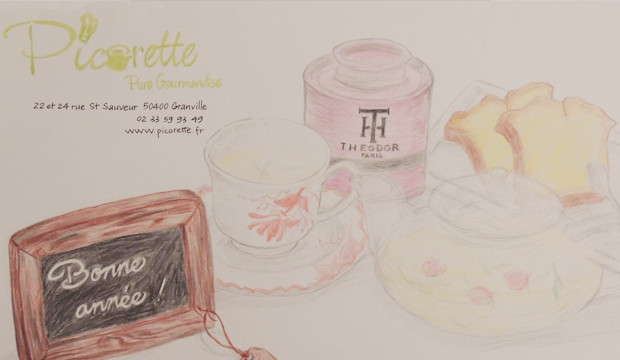 Illustration du salon de thé Picorette à Granville
