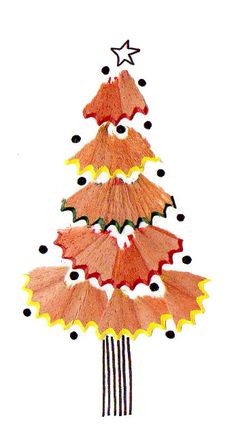 Un sapin de Noël en épluchures de crayon