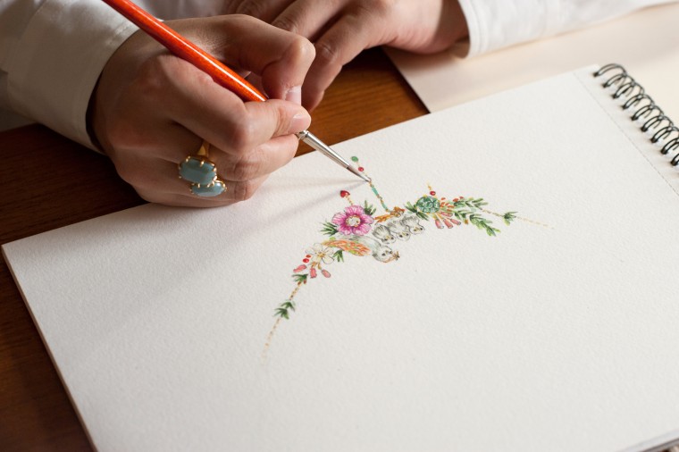 L'art floral de Les Néréides sur un inspirant bouquet de papier